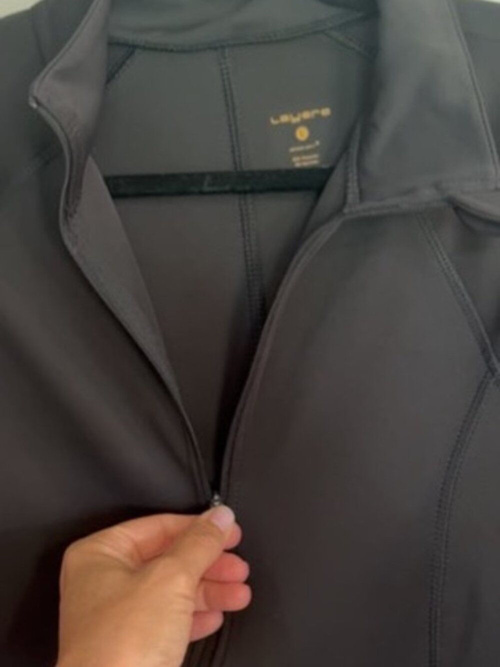 Layers Qwick-Dry Women's Full Zip Athletic Jacket Black Size L